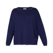Blå Sweater Elegant Stil