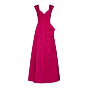 Fuchsia Pink Off-Shoulder A-Line Kjole