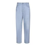 Stilfulde Denim Jeans i Hvid/Blå