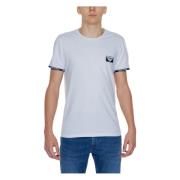 Hvid Bomulds T-Shirt Korte Ærmer Mænd