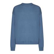 Ocean Blue Cashmere Crew-Neck Sweater