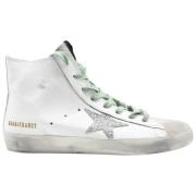 Hvid Glitter Grøn Høj Top Sneakers