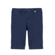 Blå Bomuld Bermuda Shorts med Lommer