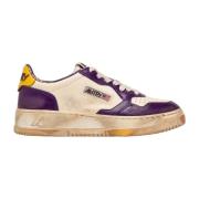 Vintage Blanc Violet Læder Sneakers