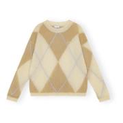Farverig Let Mohair O-Neck Sweater
