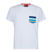 Italiensk Bomulds T-shirt med Multifarvede Striber