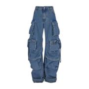 Cargo High Waist Denim Jeans