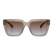 Brune Transparente Solbriller med Krystal Logo