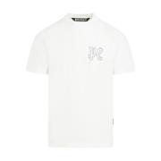 Hvid Monogram Studded Klassisk T-shirt