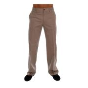 Beige Cotton Stretch Chinos Bukser