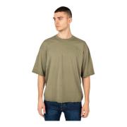 Oversize C-hals T-shirt med rå finish