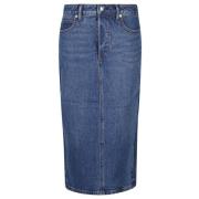 Denim Midi Nederdel