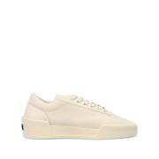 Hvide Læder Almond Toe Sneakers