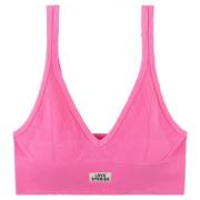 Pink Ribbed Bralette Sporty Style