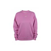 Pink Mesh Sweatshirt med Logo Print