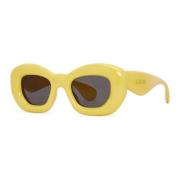 Katteøje solbriller i gul nylon