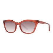 Røde Gradient Rektangulære Solbriller Kvinder