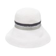 Hvid Flettet Bånd Hat