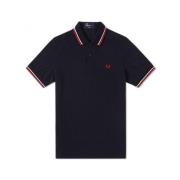 Slim Fit Twin Tipped Polo Navy White Red
