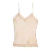 Satin og blonder lingeri top