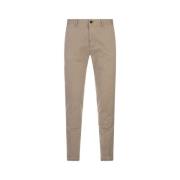 Brun Slim Fit Gabardine Bukser