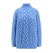 Blå Strik Turtleneck Sweater AW24