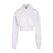 Hvid Gala Bomber-Style Skjorte