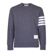 Klassisk Grå Crewneck Sweatshirt med 4-Bar Stripe Detalje