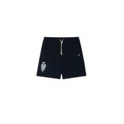 Bomuldsfleece Shorts med Logo Print