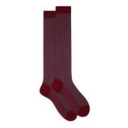 Burgundy Plated Cotton Socks