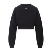 Sort Crop Sweatshirt med Bolero Indsæt