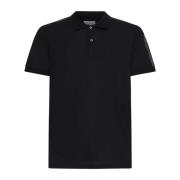 Sort Polo Shirt med Logo-Tape