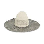 Sort & Hvid Straw Panama Hat