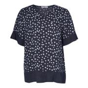 Hadil Linnedbluse Navy Blå