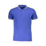 Blå Bomuld Polo Shirt Broderet Logo