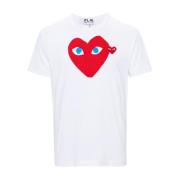 Hjerte Print T-shirt Med Rund Hals