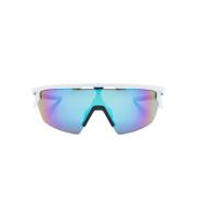 Hvide Oversize Spejlet Solbriller UV-Beskyttende