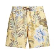 Gule Blomstret Badeshorts