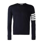 Blå Klassisk Crewneck Sweater