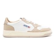 Beige Sneakers med Perforeret Tå