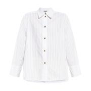 Hvid Pinstripe Bomuldsskjorte