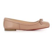 Nude Læder Ballerina Flats