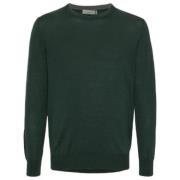 Mørkegrøn Merinould Rund Hals Sweater