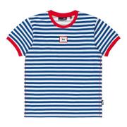 Stribet Jersey T-shirt med Front Logo Label