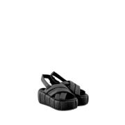 Basis Linned Sandal Hæl Vegan Stof