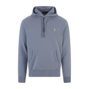 Blå Loopback Bomuld Hoodie