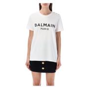 Paris Flocked T-shirt Bianco Nero