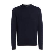 Blå Uld Crewneck Sweater