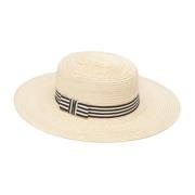 Hvid Straw Canotier Hat