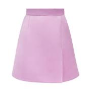 Lilla Satin A-Line Mini Nederdel